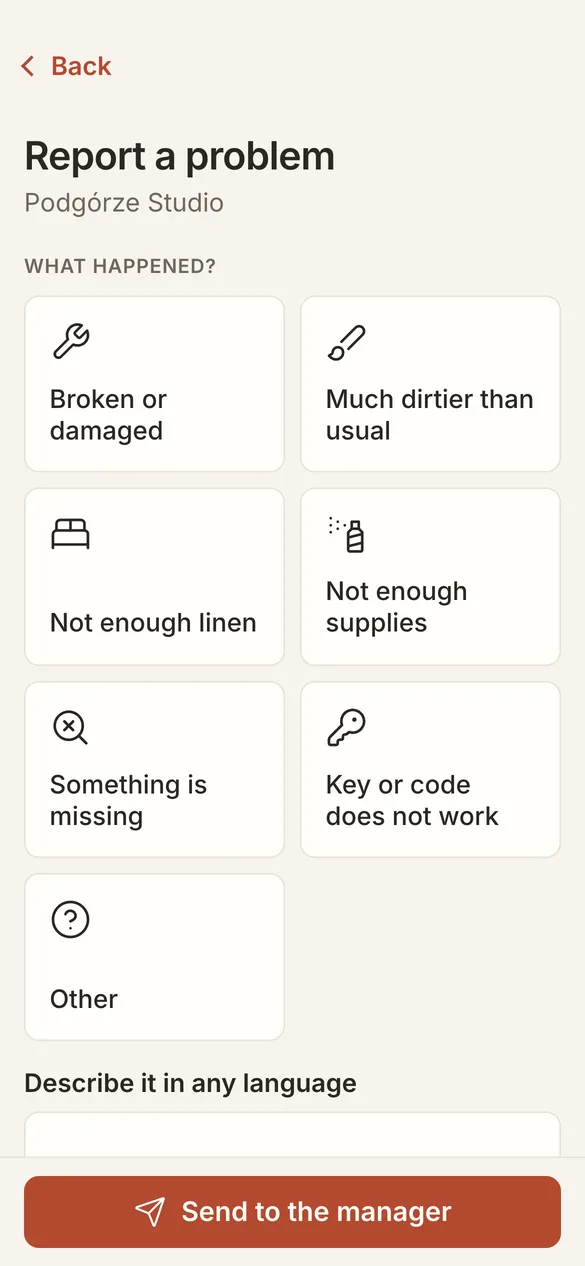 The problem form